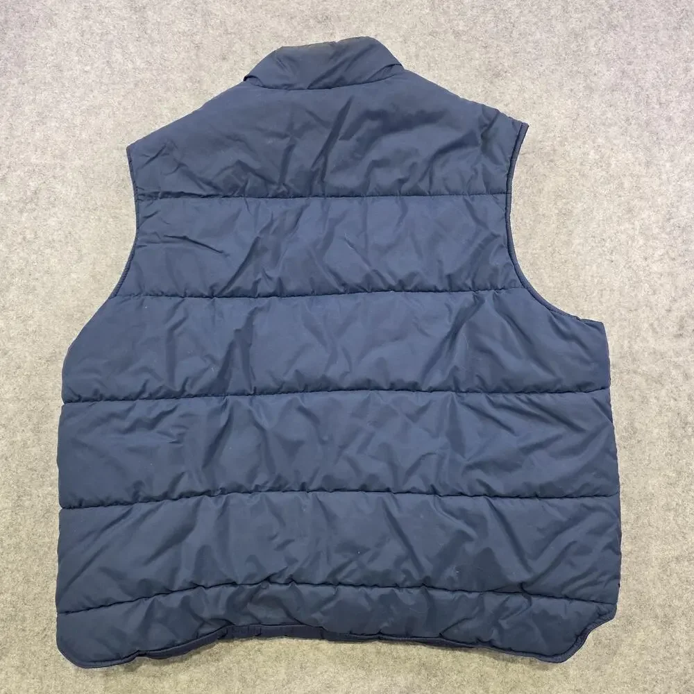 Vintage LL Bean Vest Mens XL Blue Nylon Insulated Snap Puffer‎ Made USA 90s 80s
